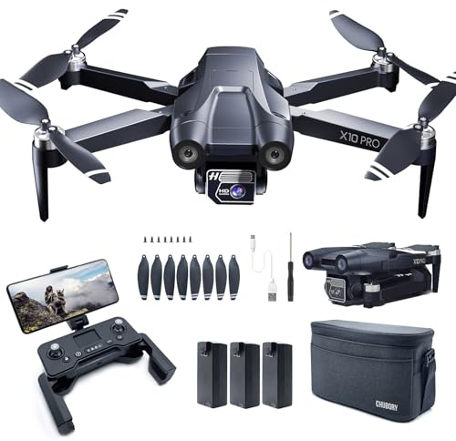 CHUBORY X10 PRO GPS Drone with Camera for Adults 4K UHD, 90 Min Long Flight Time,3280 FT Long Control Range, Auto Return, Follow Me, Brushless Motor, RC Quadcopter for Beginners(<250g)