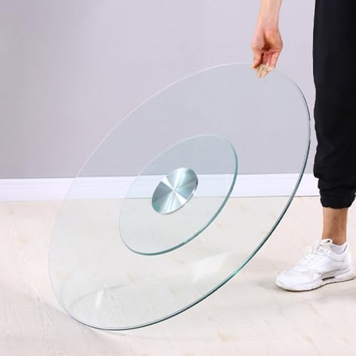GSKDZG Glass Turntable For Dining Table Lazy Susan 24 28 31 36 40 Tabletop Rotating Serving Tray Large Swivel Serving Plate, Easy To Share Food(70cm (28inch))