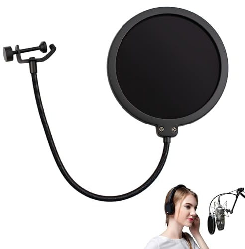 Filtro Pop para Micrófono de Doble Capa, Protección Anti-Pop con Cuello de Cisne Flexible 360°, Compatible con Blue Yeti, HyperX QuadCast, Razer Seiren y Otros Micrófonos