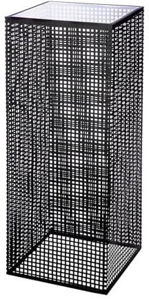 Casablanca Säule Retino aus Glas und Metall - schwarz - Höhe 70cm x Breite 27cm - Dekorationssäule