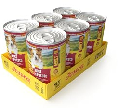 JOSERA Meat Lovers Menu Rind mit Kartoffel | 6X 400g | Hundefutter nass | Adult | Premium Nassfutter für ausgewachsene Hunde | Rind mit Kartoffel (Beef&Potato)- mit viel Fleisch (65 %) | weizenfrei