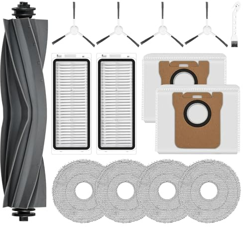 14 Stück Zubehör für Dreame L20 Ultra / L20 Ultra Complete Saugroboter | Ersatzteile mit 1 Hauptbürste 2 Staubbeutel 2 HEPA Filter 4 Wischtücher 4 Seitenbürste 1 Reinigungsbürste