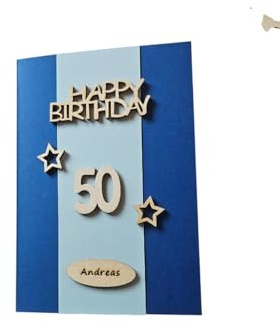 Generisch Karte zum 50. Geburtstag Grusskarte Geburtstagskarte runder Geburrtstag personalisiert mit Namen