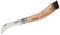 OPINEL Pilzmesser, Buchenholz, Wildschweinborsten, mit persönlicher Gravur auf dem Griff