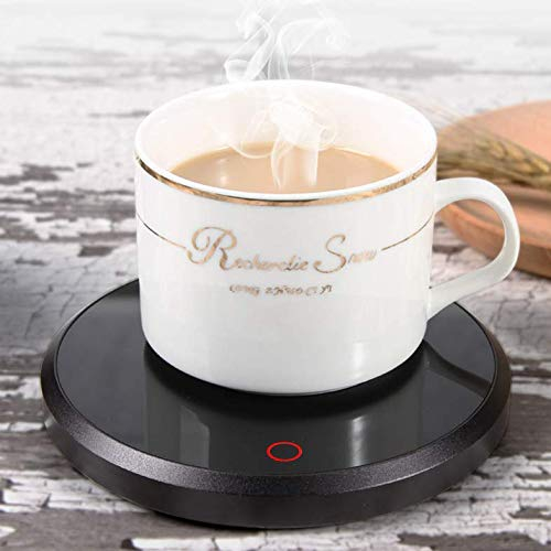 Riscaldatore elettrico scaldini a ventosa desktop tazza da tè latte scaldabiberon vassoio casa forniture ufficio 220-240 V(Spina nera EU)