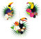 Easy Joy Tucan Dekoration Garten Rosette Papier hängend Tropisch Party Deko Geburtstag Hochzeit Kinderzimmer – 3 Stück