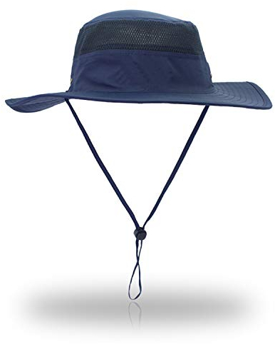 EONPOW Fishing Hats Windproof UPF50+ UV Protection Bucket Beach Mesh Sun Hat 56-61cm Dark Blue