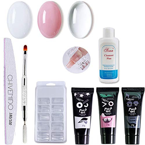 Polygel Nails Extension Gel Kit 8 set Professional Poly Gel Nail Extension Kit Finger Nail Extension Acrylic Builder Gel
