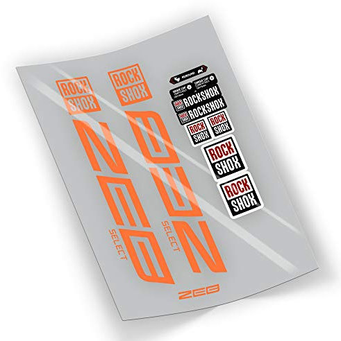 FA220 Aufkleber Gabel Rock Shox Zeb Select 2021 Selbstcollant Aufkleber Sticker (Orange)