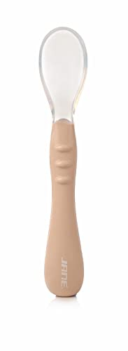 Jané Cuchara de Silicona, Pack de 3, a partir de 4 Meses, Cuchara de Aprendizaje, Silicona Blanda, Apta para el Lavavajillas, Rosa