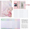 Budget Binder, A6 Marmor PU Leder Binder, Geld Organizer Budget Planer mit 8 Reißverschluss Cash Umschläge, 12 Ausgaben Budget Blätter für 2 Brief Label Aufkleber (Rosa)
