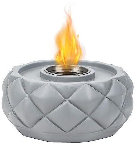 Onlyfire Rauchfreie Tisch-Feuerstelle, tragbarer Beton-Ethanol-Kamin, kleine moderne Tischfeuerschale, Smore Maker für Innen- und Außenbereich, Bio-Ethanol, persönliche Feuerstelle, FP030