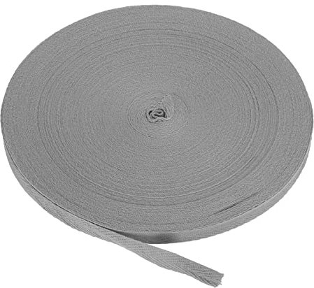 PATIKIL Baumwollband Baumwolle Gurtband 10mm x 45m, Schrägband Baumwoll Nahtband Köperband Saumband Einfassband Stoffband Webband zum Nähen für DIY Basteln Stricken Verpackung, Dunkelgrau
