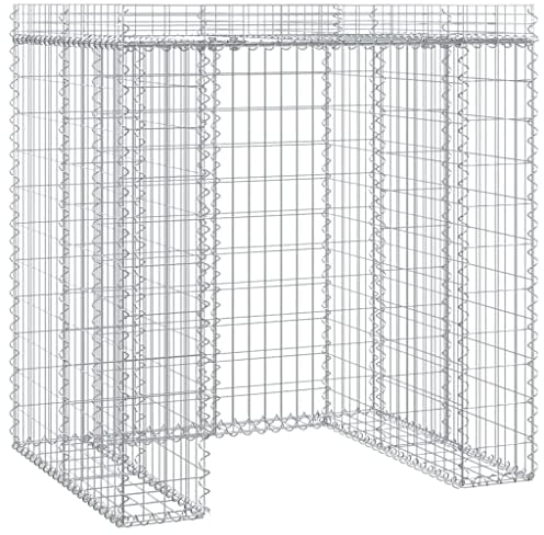 vidaXL Mur de Gabion pour Poubelle 110x91x120 cm Fer galvanisé, Panier de Gabion, Cage de Gabion, Panier de Mur de Gabion, Gabion