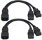 AAOTOKK(2-Stücke) IEC320 C14 zu 2xC13 Y Splitter AC Netzstecker,10A 125A Dual C13 zu C14 PDU Computer Netzkabel,verwendet für Computer LED HDTV Monitore und Scanner(0,3m/1Fuß)(C14 zu 2xC13)