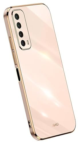 Topme Silikonhülle für Huawei P Smart 2021 (6.67 Inches), [handyhülle im Goldrand-Stil] - Rosa
