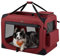 Feandrea Hundebox faltbar, Transportbox Hund, XXL, Hundetasche, Oxford-Gewebe, Netzstoff, atmungsaktiv tragbar transportabel, Metallrahmen, mit Griffen, Taschen, 91 x 63 x 63 cm, beerenrot PDC090R01