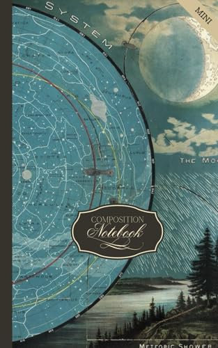 Mini Composition Notebook: Small Sized Vintage Scientific Planetary Systems Illustration Journal with 108 Cream Colored, College Ruled Pages