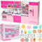 83 PCS Doll Kitchen Playset for Girls, Mini Modern Toy Kitchen with Realistic Light & Sound, Doll House Furnitures Pretend Play Toy Set Accessories Set for Kids Toddlers Girls