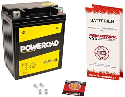 Batterie passend für Honda CX 500, 1977-1983 (CX500), wartungsfrei | Gel, einbaufertig, startklar, auslaufsicher, von Poweroad, inkl. 7,50€ Batteriepfand