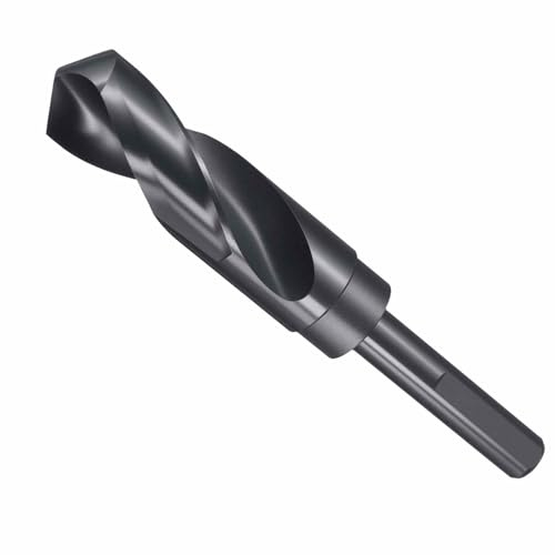 CoCud Drill Bit 25mm Diameter 1/2 Shank 3-Flat 4341 HSS | High Speed Steel Reduced Shank Bits Nitriding Black 118° Angle - (Applications: for Drilling Plastic Wood)