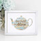 Personalised Teapot Word Art Print - Tea Lovers British Picture Gifts - A5, A4, A3 Poster, Prints & Framed