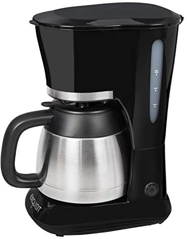 Exquisit KA 6501 sw | Kaffeeautomat | 800 Watt | Filterkaffeemaschine | Thermoskanne | Tropfstopp | Kaffeemaschine Edelstahl | schwarz