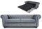 Schlafsofa Chesterfield Asti Bis 3-Sitzer, Sofa mit Schlaffunktion, Couch 3-er, Couchgarnitur, Sofagarnitur, Holzfüße, Polstersofa (Grau (Velvet 10))