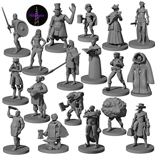 Newcombie 18 Miniature Townsfolk Heroes for D&D 28mm & D&D Minis Gaming