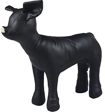 pawstrip Schaufensterpuppe für Hunde, PU-Leder, Haustierkleidung, Display-Schaufensterpuppe, Hunde-Schaufensterpuppe, Ständer, Hund, stehend, Modell, niedliche Kleiderbügel für Hundekleidung, Schwarz
