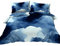 BlessLiving Indigo Abstract Aquarell Bettbezug Sea Waves Water Pattern Trösterbezug 3 Stück Modern Teal und Navy Blue Bettwäsche-Sets (1 Bettbezug 150 x 200 cm +2 Kissenbezug 80 x 80 cm)