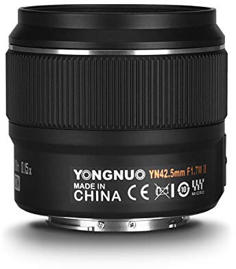 YONGNUO YN42.5mm F1.7M II - Lente estándar Prime de gran apertura AF/MF para cámaras réflex digitales M4/3 para GF8 GF9 Olympus E-PL9 fácilmente desenfoque de fondo
