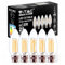VTAC B22 Led Candle Bulb Bayonet, LED Filament Candle Bulb, C37 4W Edison Candle Light Bulbs, 40W Incandescent Bulb Equivalent, Warm White 3000K, 470Lm, Ceiling Light Fittings Non-Dimmable, Pack of 5