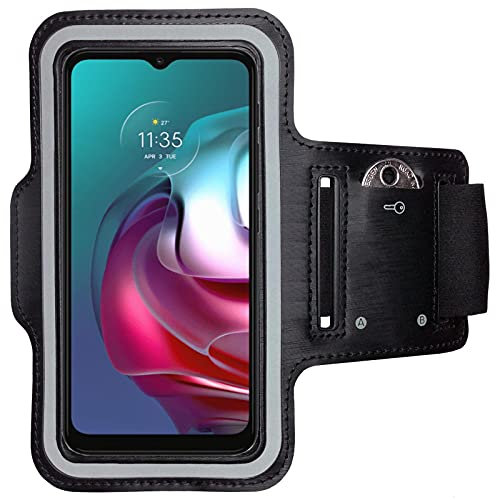 CoverKingz Sportarmband für Motorola Moto G30 - Armtasche mit Schlüsselfach Oberarm Halterung - Sport Laufarmband Handy Armband Schwarz