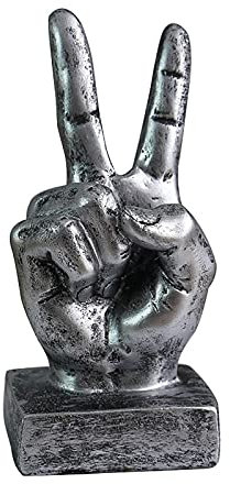 GECOKU Moderne kreative handgemachte Statue Figur für Home Office Schreibtisch Bücherregal Display Ornament Dekor, Harz Finger Geste Skulptur-D