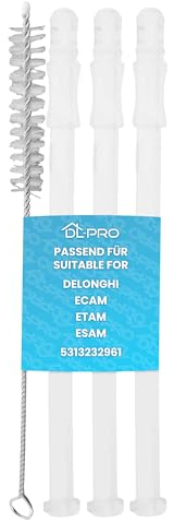 DL-pro 3x Milk Intake Tube 15.6 cm for Delonghi ECAM ETAM ESAM 5313232961 LatteCrema System Coffee Machine + Cleaning Brush