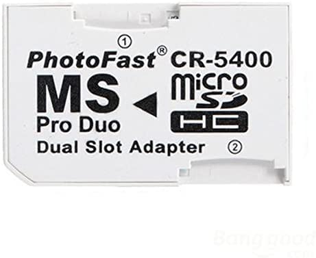 RedTagCanada Micro SD TF auf Memory Stick MS Pro Duo für PSP 1000/2000 / 3000 Card Dual 2 Slot Adapter Konverter (1, weiß)