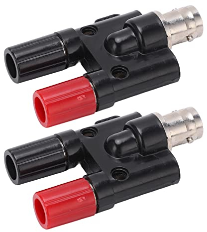 BNC-Buchse auf Dual-Bananenstecker, starke Verbindung, universell, hohe Genauigkeit, einfach zu bedienen, BNC auf Binding Post Splitter, 2 Stück für Elektrogeräte