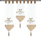 Joyswahl Voile Scheibengardine Miniflächenvorhänge mit Schlaufen Küchengardine mit Vogel Stickerei Muster 3er Set Kurzstore Bistrogardine Braun (20 cm breit, 1 x 50 cm Länge und 2 x 70 cm Länge)