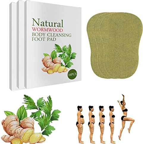 Pure Health Wermut-Körper-Entgiftungspads, Kräuter-Wermut-Fuß-Entgiftungspads, Anti-Schwellungs-Ingwer-Entgiftungspflaster (48PCS)