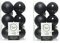 24 Black Christmas Baubles 6cm Shatterproof Tree Ornaments Shiny Matt Decorations