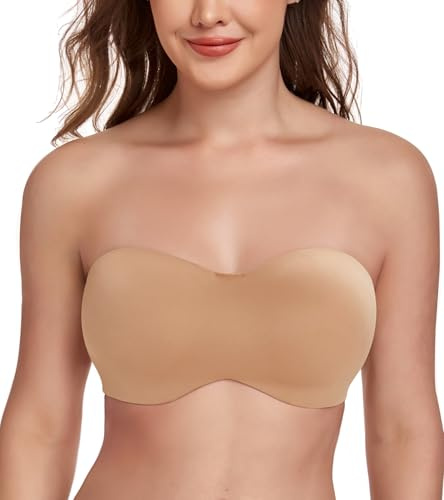 Lemorosy Reggiseno Donna Senza Spalline Non Imbottito con Ferretto | Tessuto liscio senza cuciture non lascia segni Silicone antiscivolo Perfetto per abiti scollati
