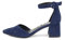 QUEEN HELENA Décolleté Sandali Eleganti a Punta Chiusa Scarpe con Tacco Quadrato Medio Donna ZM6046 (ZM7001 Blu, numeric_38)