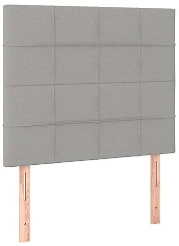 vidaXL Kopfteil Polsterkopfteil Bettkopfteil für Bett Bettrahmen Betthaupt Bettgestell Schlafzimmer Bettzubehör Hellgrau 90x5x118/128 cm Stoff