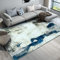CHOSHOME Waschbarer Teppich Wohnzimmer Kurzflor Abstrakt Chic Tintenspritzer Teppich Schlafzimmer rutschfest Balkon Teppich Kunstwolle fur In und Outdoor Teppich Moderner Weicher Blau 160x230CM