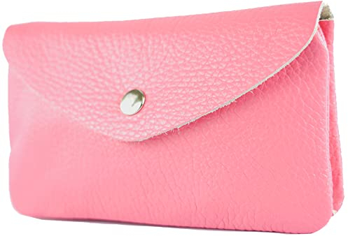 modamoda de P11 Damen Leder Geldbörse Portemonnaie Medium Handmade in Italy, Farbe:Candy Pink