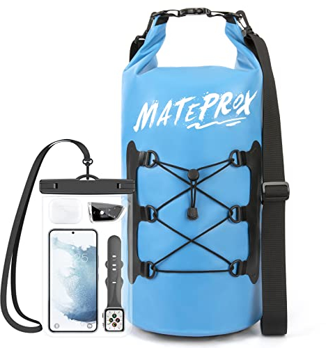 Dry Bag 5L/10L/20L-MATEPROX Wasserdichter Packsack mit Rollverschluss Robust und Langlebig Trockener Beutel Sack wasserdichte Tasche Perfekt für Schwimmen, Bootfahren, Rafting/Camping-20L Blau