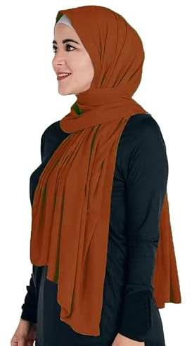 Lina & Lily Maxi Hijab Jersey Premium, Kopftuch Schal Turban für Muslimische Frauen (Rost)