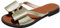 OALEEN Sandale Plate Femme Claquette Eté Confortable Style Cuir Noeud Nu-Pied Pantoufle Plage Mariage Soirée - Doré 38