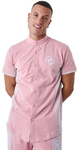 Project X Paris Chemise Col Mao Bicolore Rose dragée S